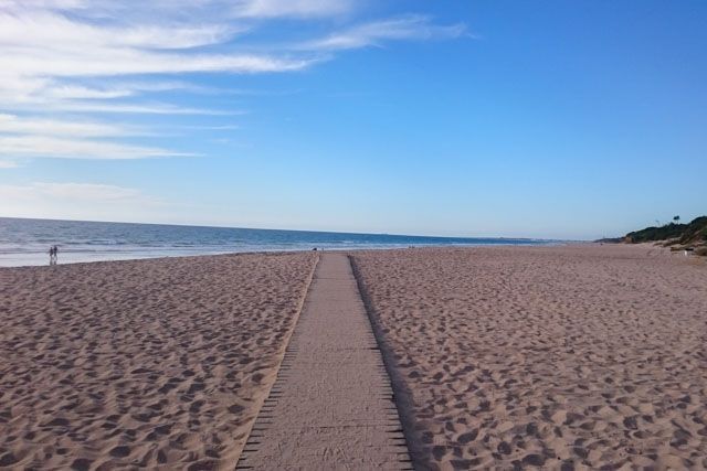 The Roche beach, in Conil de la Frontera, has an extension of almost 2 km and is located in front of the urbanization of the same name, between the Cala Encendida and the Torre del Puerco beach.