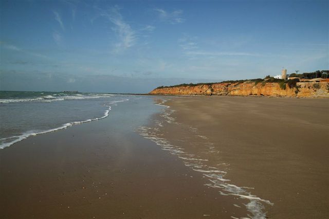 La Playa del Puerco es la continuación de la Playa de la Barrosa, aunque en este caso apenas cuenta con servicios. Está resguardada por pequeños acantilados con escaleras de acceso a la playa.